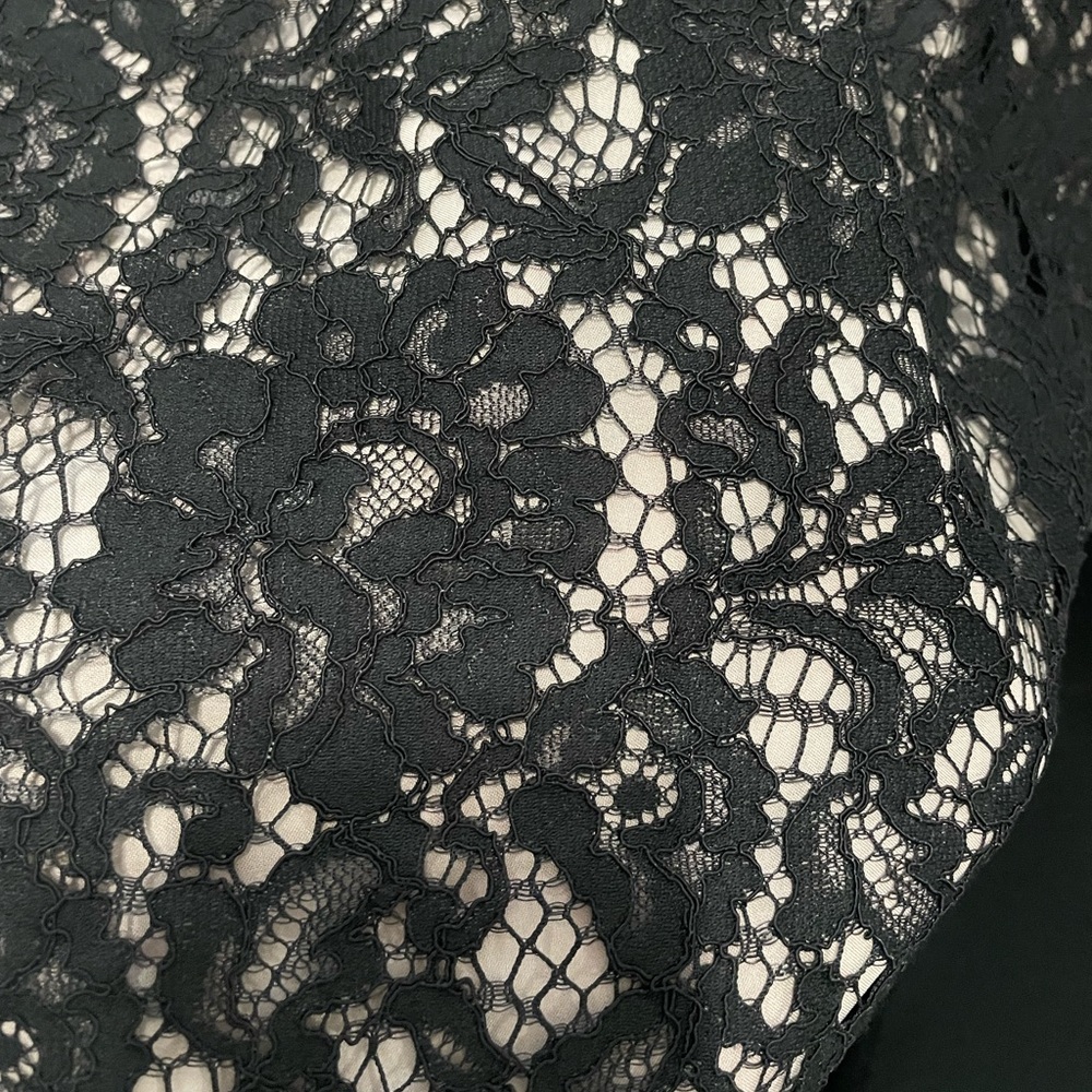 Black Scalloped Lace A Line Cocktail Dress - Picture 8 of 8